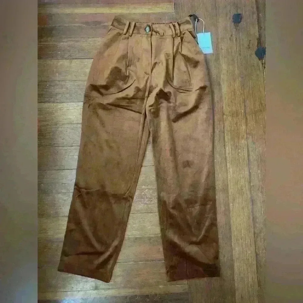 Women’s XS copper velvet ankle dress pants